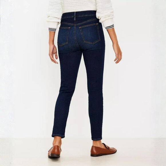 LOFT Curvy High Rise Skinny Jeans – Classic Dark Indigo – SZ 32 | 14 - Picture 2 of 6